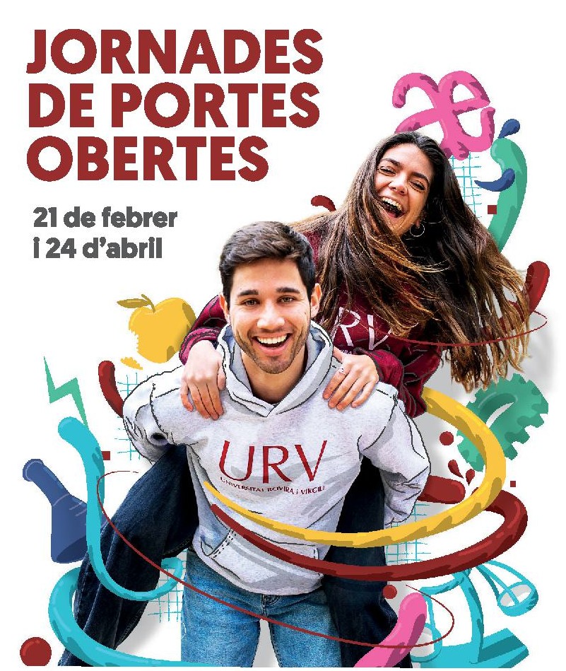 cartell amb l'anunci de les dates de les jornades de portes obertes de la urv 2026: 21 de febrer i 24 d'abril