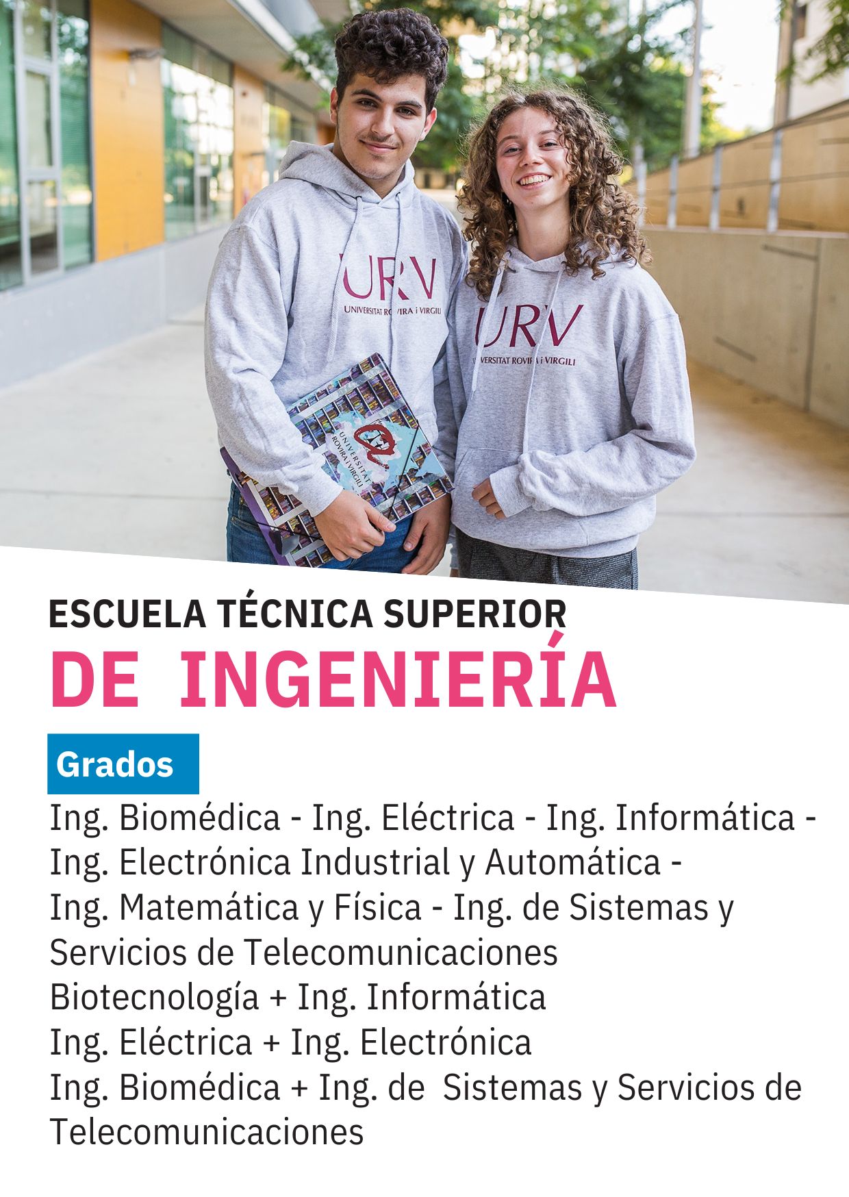 Portada del catálogo de grados de la Escuela Técnica Superior de Ingeniería de la URV