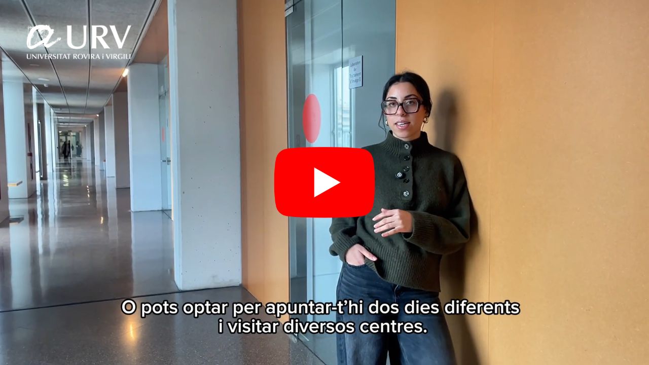 captura de pantalla vídeo instruccions per registrar-se a les portes obertes de la URV